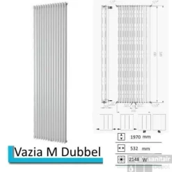 Designradiator Vazia M Dubbel 1970 X 532 Mm Wit Structuur