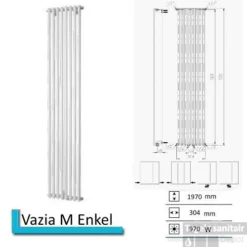Designradiator Vazia M Enkel 1970 X 304 Mm Wit
