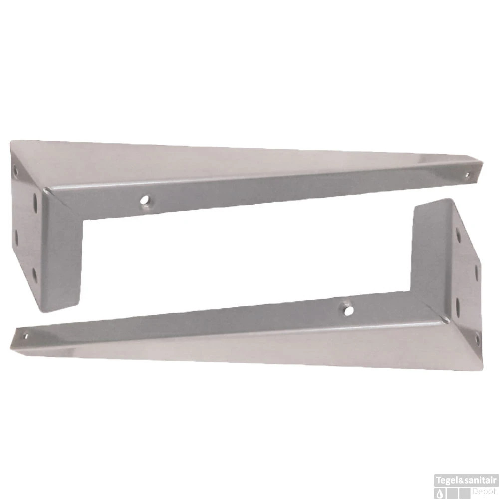 Verborgen Beugels Voor Onderblad Chroom (2 Stuks) 3 Verborgen Beugels Voor Onderblad Chroom (2 Stuks)