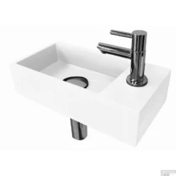 FonteinPack Ink Versus Rechts Mat Wit RVS (Keuze Uit 8 Kranen) 10 FonteinPack Ink Versus Rechts Mat Wit RVS (Keuze Uit 8 Kranen) -Goedkope Stijl Baden Winkel versus wit vrijstaand rechts 5 1