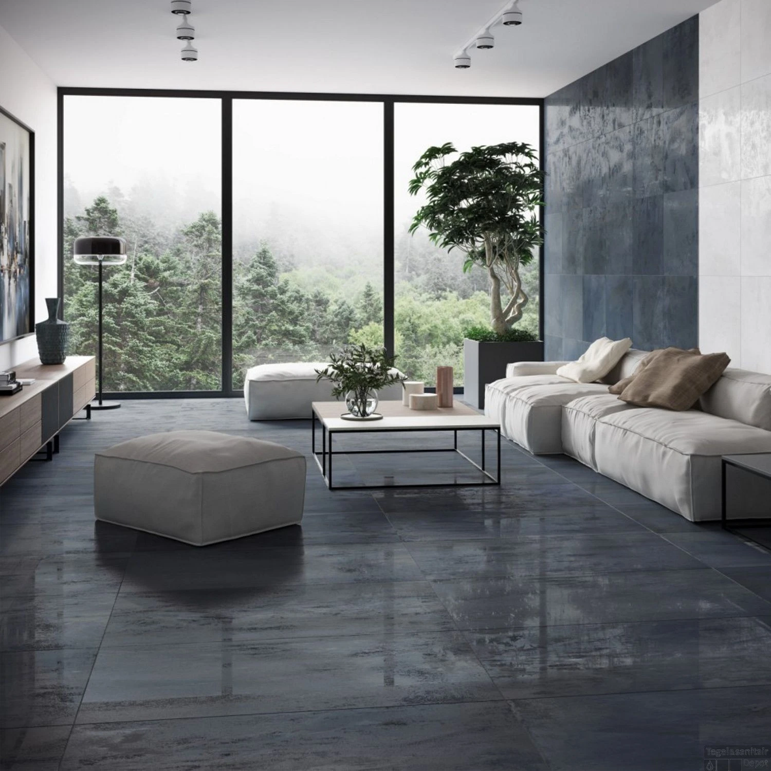 Vloertegel Cristacer Iron 29.2x59.2 Cm Gerectificeerd Mat Blue (doosinhoud 1.02m2)