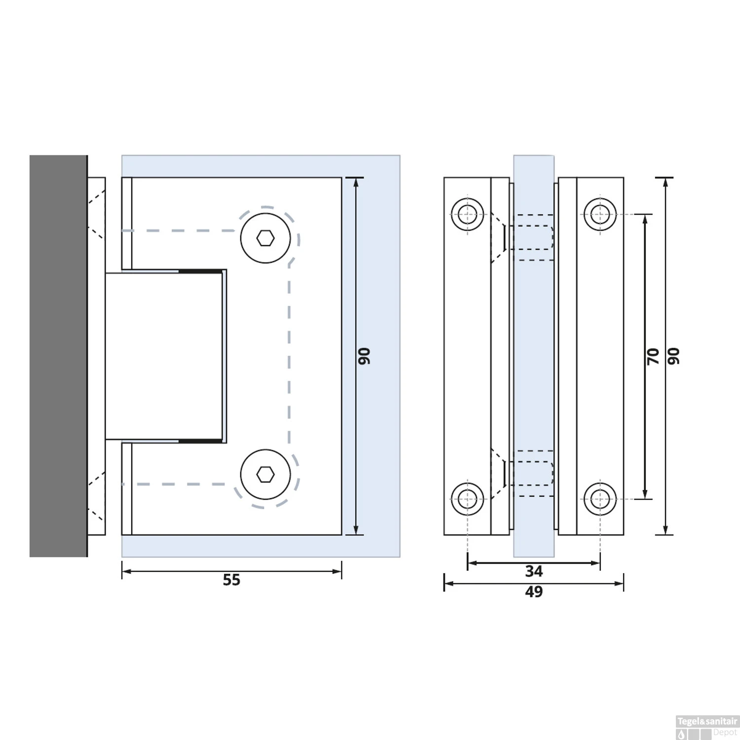 Wandscharnieren Just Creating 2 Stuks T.b.v. D1 En DZ1 Goud 4 Wandscharnieren Just Creating 2 Stuks T.b.v. D1 En DZ1 Goud - Afbeelding 2