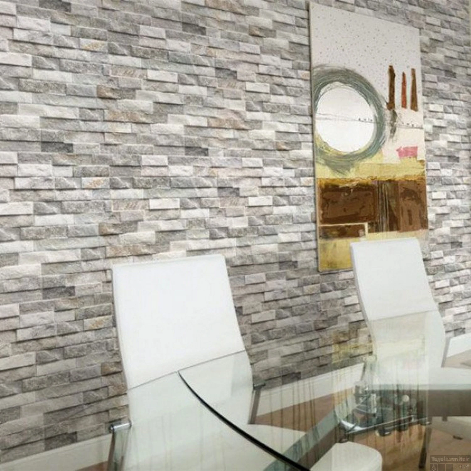 Wandtegel Rock Green 7,5x38,5 (Doosinhoud 0,75 M²) 4 Wandtegel Rock Green 7,5x38,5 (Doosinhoud 0,75 M²) - Afbeelding 2