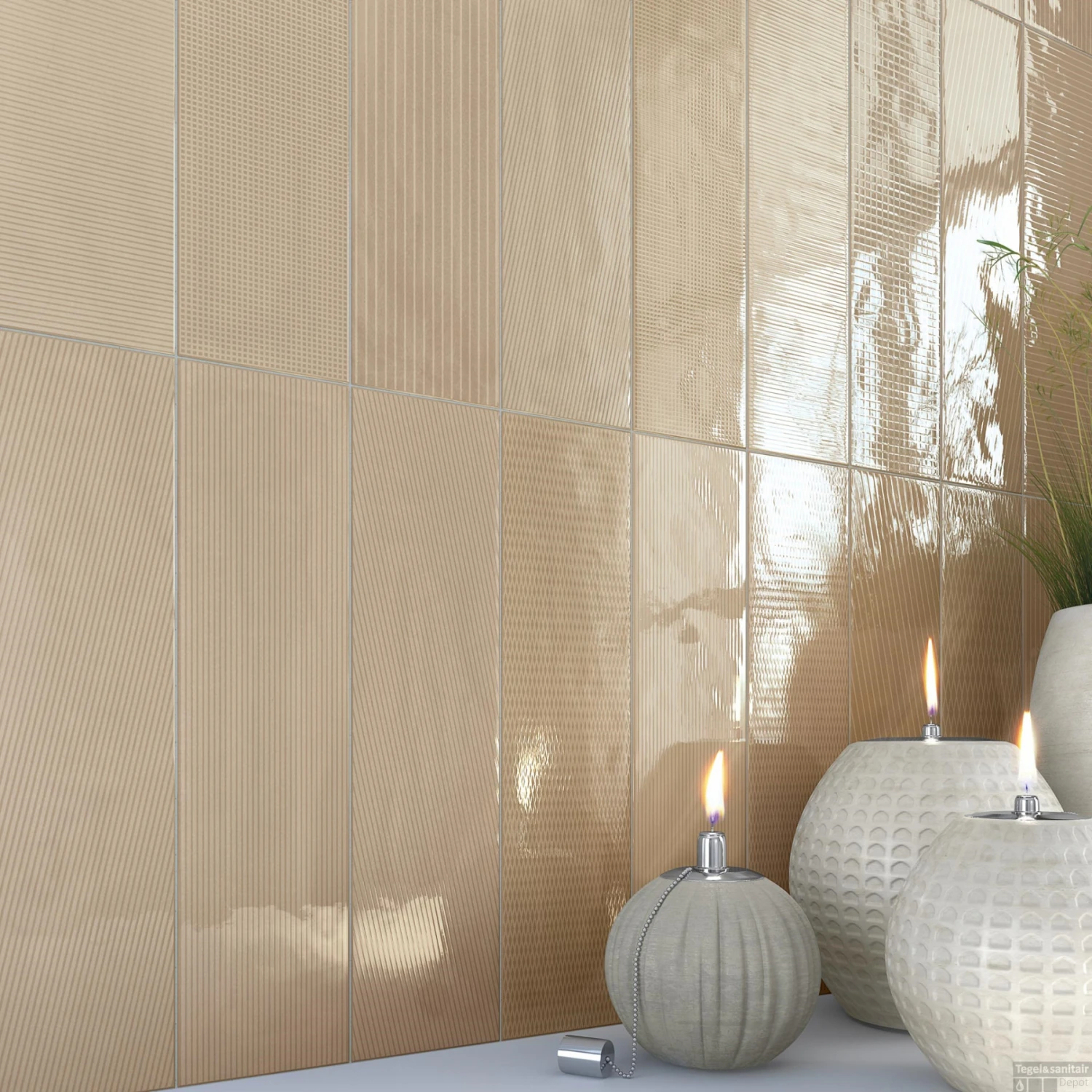 Wandtegel Arcana Cliff Bunda Nube 8x31.5cm Glanzend Beige (Doosinhoud 0.63m2) - Afbeelding 2