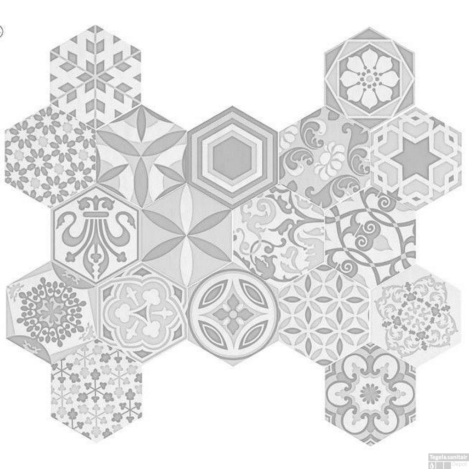 Wandtegel Cifre Ceramica Vodevil Decor Vintage 17,5x17x5 Cm Glans White (doosinhoud 1m2) 5 Wandtegel Cifre Ceramica Vodevil Decor Vintage 17,5x17x5 Cm Glans White (doosinhoud 1m2) - Afbeelding 3