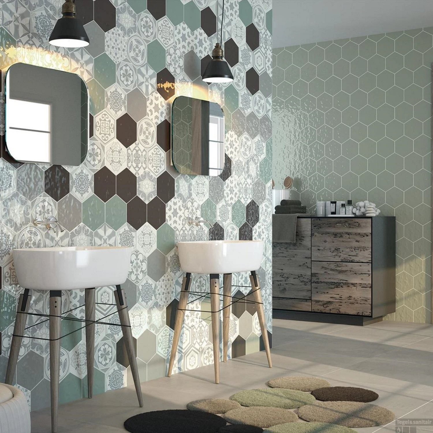 Wandtegel Cifre Ceramica Vodevil Vintage 17,5x17x5 Cm Glans Antracite (doosinhoud 1m2) 4 Wandtegel Cifre Ceramica Vodevil Vintage 17,5x17x5 Cm Glans Antracite (doosinhoud 1m2) - Afbeelding 2