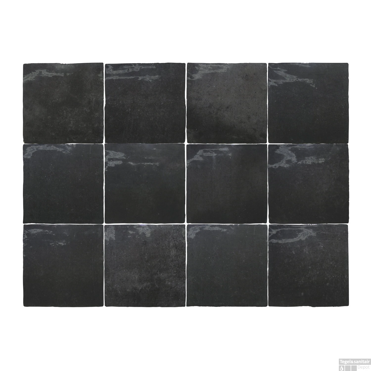 Wandtegel Rajoles Tesanal Charcoal Brillo 13x13 Cm (doosinhoud: 1,00 M2 Per Doos) 3 Wandtegel Rajoles Tesanal Charcoal Brillo 13x13 Cm (doosinhoud: 1,00 M2 Per Doos)