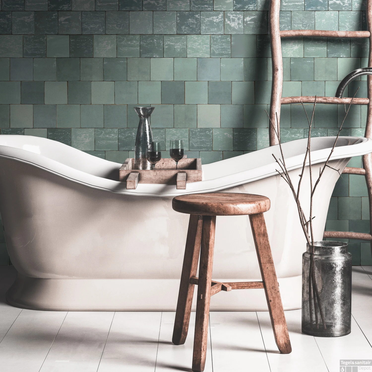 Wandtegel Rajoles Tesanal Verde Brillo 13x13 Cm (doosinhoud: 1,00 M2 Per Doos) 4 Wandtegel Rajoles Tesanal Verde Brillo 13x13 Cm (doosinhoud: 1,00 M2 Per Doos) - Afbeelding 2