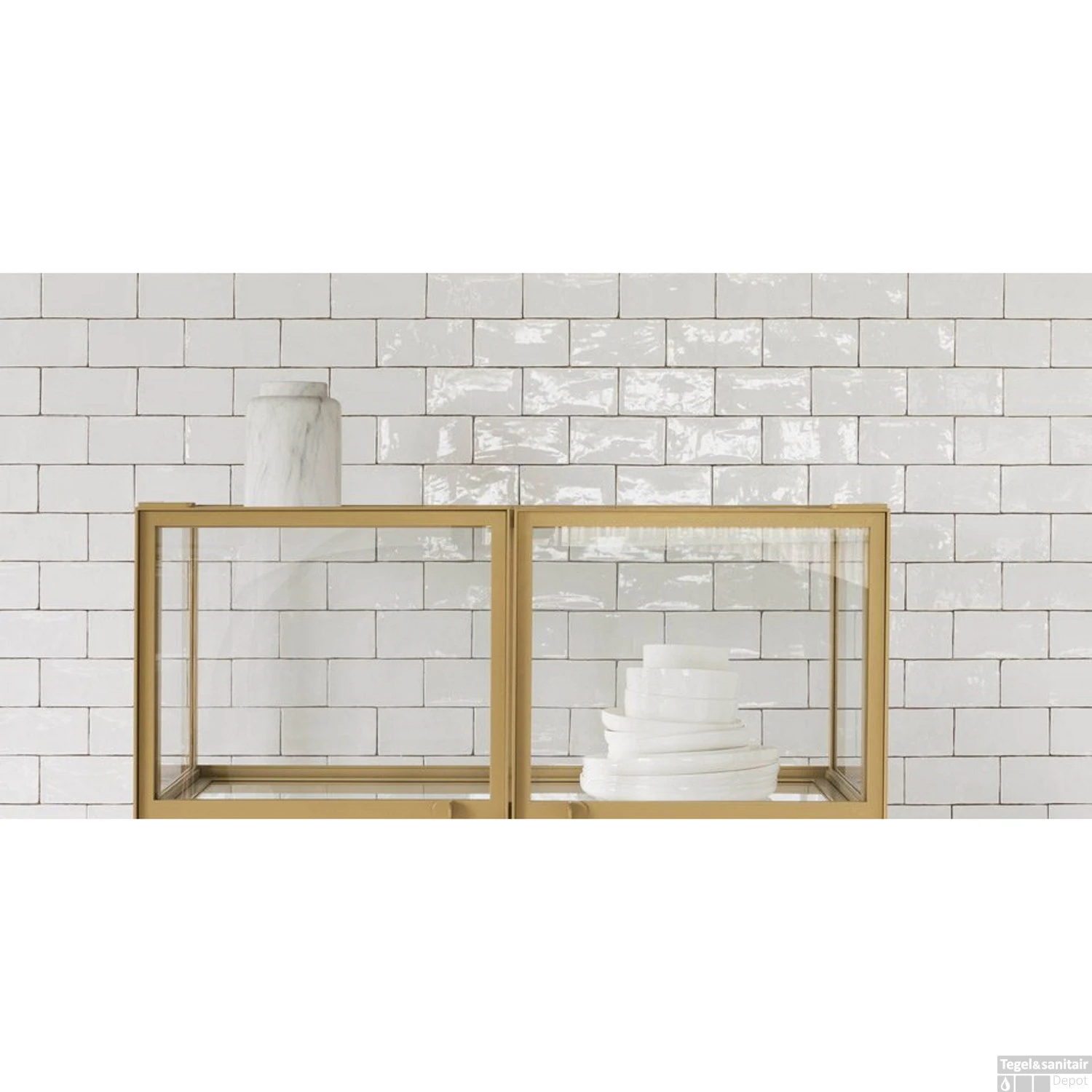 Wandtegel Piet Boon Signature White Glossy 7,5x15 Cm Wit (Doosinhoud: 0,49 M²) 4 Wandtegel Piet Boon Signature White Glossy 7,5x15 Cm Wit (Doosinhoud: 0,49 M²) - Afbeelding 2