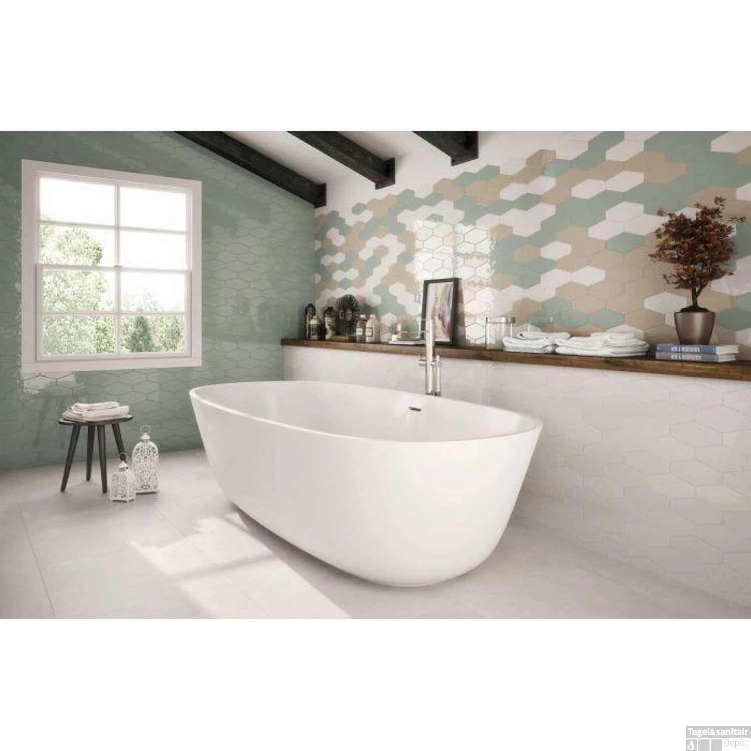 Wandtegel Viena Mist Groen 10x20 Cm (doosinhoud 0.5m2) 4 Wandtegel Viena Mist Groen 10x20 Cm (doosinhoud 0.5m2) - Afbeelding 2