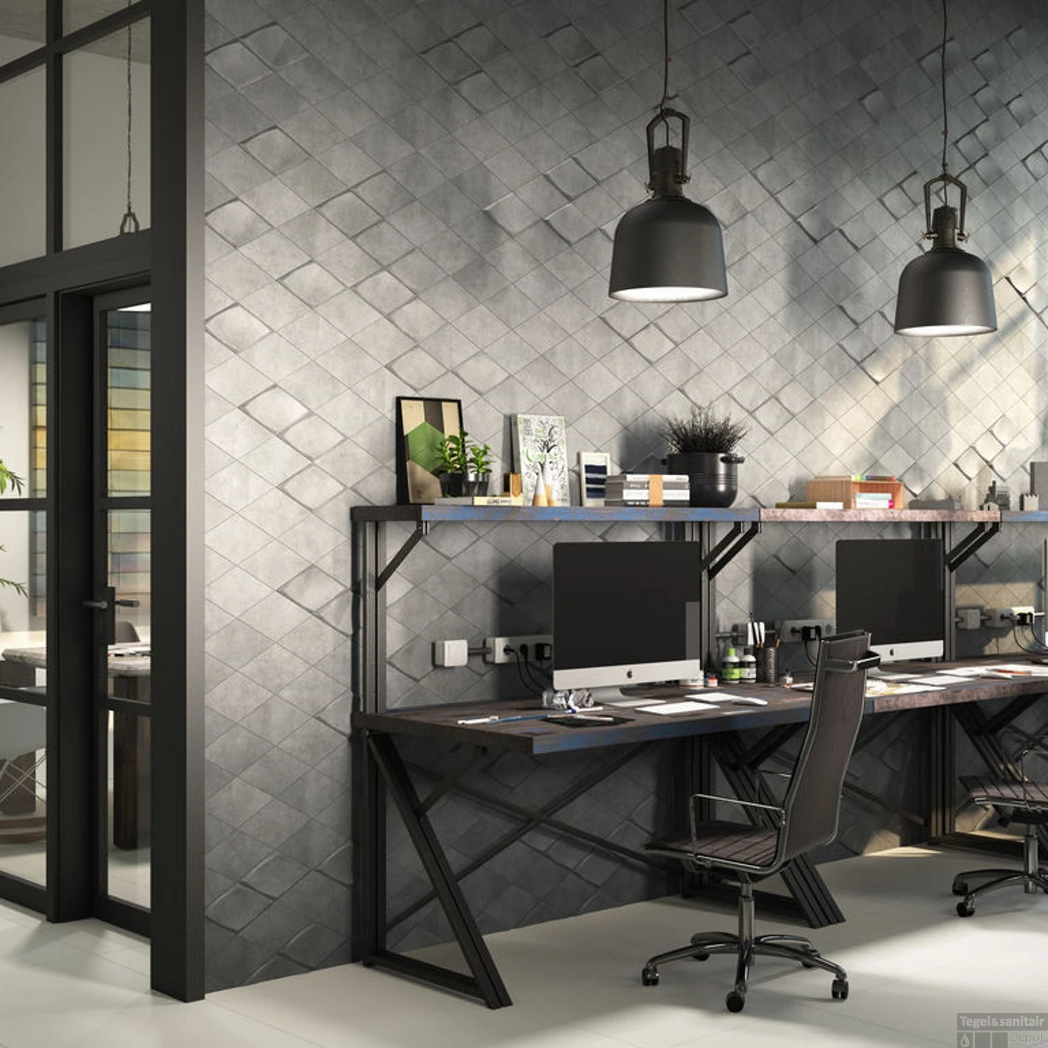 Wandtegel Zyx Diamond Area Cement 15x25.9 Cm Grijs (Doosinhoud 0,66m2) 4 Wandtegel Zyx Diamond Area Cement 15x25.9 Cm Grijs (Doosinhoud 0,66m2) - Afbeelding 2