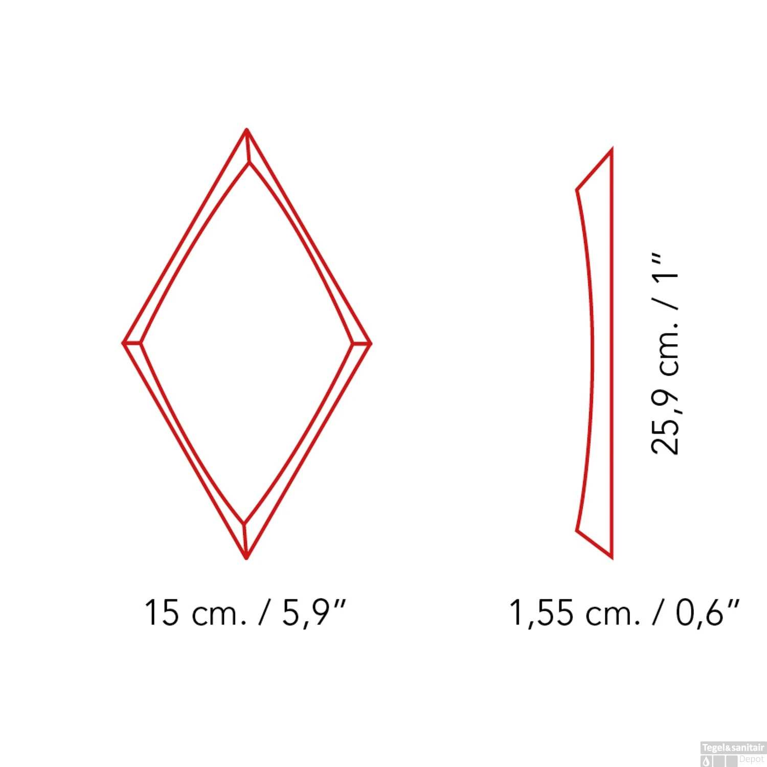 Wandtegel Zyx Diamond Zoom Cement 15x25.9 Cm Grijs (Doosinhoud 0,51m2) 5 Wandtegel Zyx Diamond Zoom Cement 15x25.9 Cm Grijs (Doosinhoud 0,51m2) - Afbeelding 3