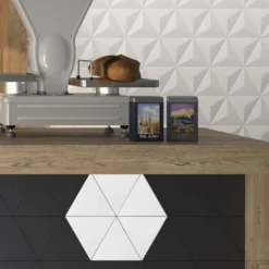 Wandtegel Zyx Triangle Layer Cement Matt 15x17 Cm Mat Grijs (Doosinhoud 0,57m2) -Goedkope Stijl Baden Winkel wandtegel zyx triangle layer black matt 15x17 cm mat zwart sfeer