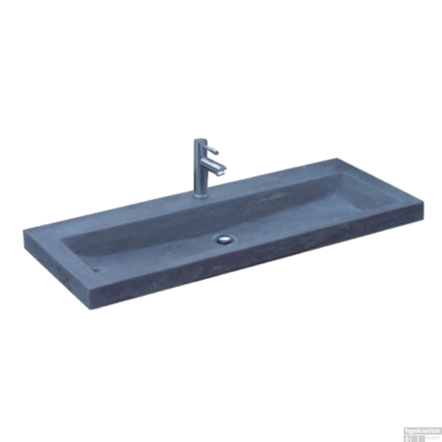 Wasblad Sanilux Compact Stone Hardsteen 100x38x5cm 1 Kraangat 3 Wasblad Sanilux Compact Stone Hardsteen 100x38x5cm 1 Kraangat