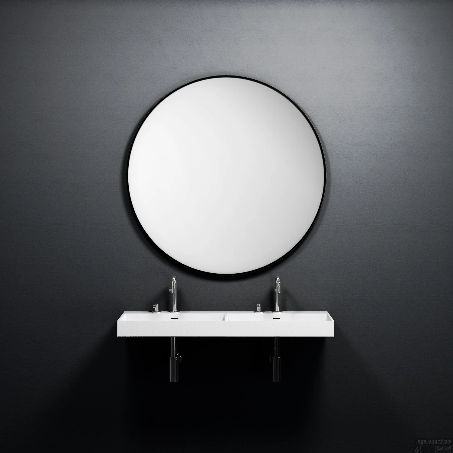 Wastafel Clou Wash Me 110x42x8 Cm Solid Surface Mat Wit (met Dubbele Bak) 6 Wastafel Clou Wash Me 110x42x8 Cm Solid Surface Mat Wit (met Dubbele Bak) - Afbeelding 4