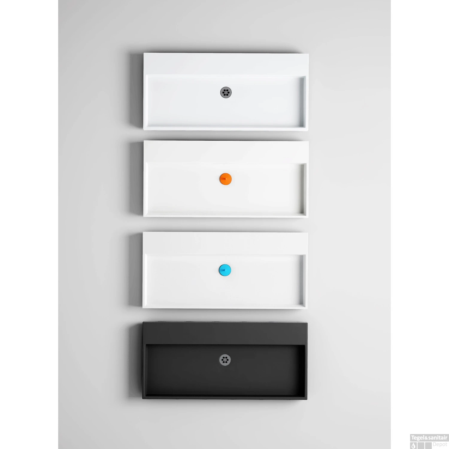 Wastafel Clou Wash Me 90x42x8 Cm Keramiek Mat Zwart 5 Wastafel Clou Wash Me 90x42x8 Cm Keramiek Mat Zwart - Afbeelding 3