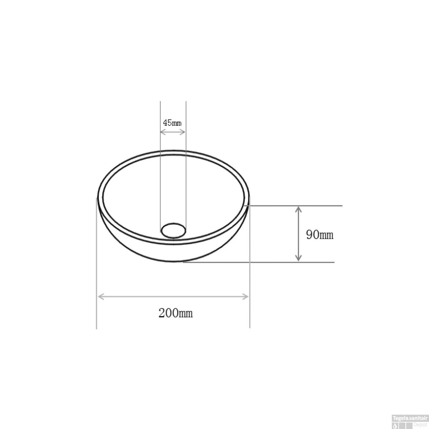 Waskom Boss & Wessing Opbouw Rond Keramiek 20x9cm Wit 4 Waskom Boss & Wessing Opbouw Rond Keramiek 20x9cm Wit - Afbeelding 2