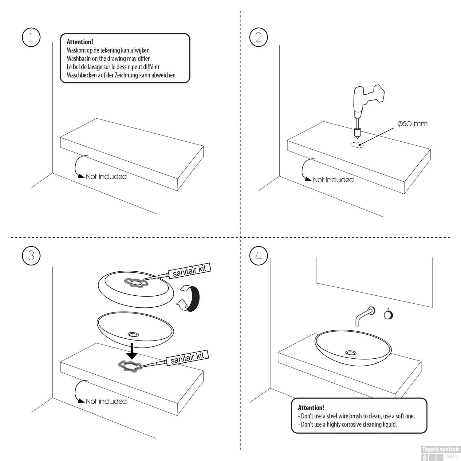 Waskom Differnz Mira 36x12 Cm Mat Wit 5 Waskom Differnz Mira 36x12 Cm Mat Wit - Afbeelding 3