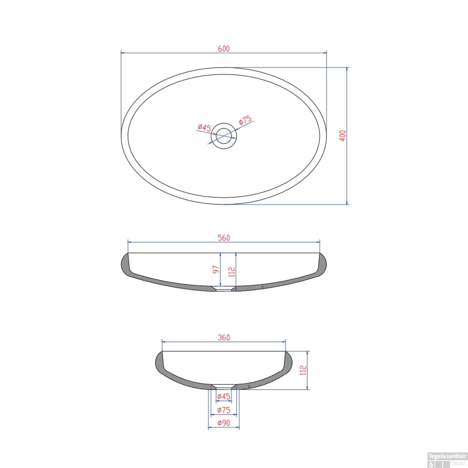 Opbouw Waskom Ideavit Solidego 60x40x11,2 Cm Solid Surface Mat Wit 4 Opbouw Waskom Ideavit Solidego 60x40x11,2 Cm Solid Surface Mat Wit - Afbeelding 2