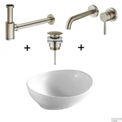 Waskomset Barco Incl RVS Inbouwkraan Afvoer En Waste