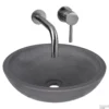 Waskomset Differnz Ravano Beton 40x12 Cm Antraciet Met Inbouw Wastafelkraan Gunmetal