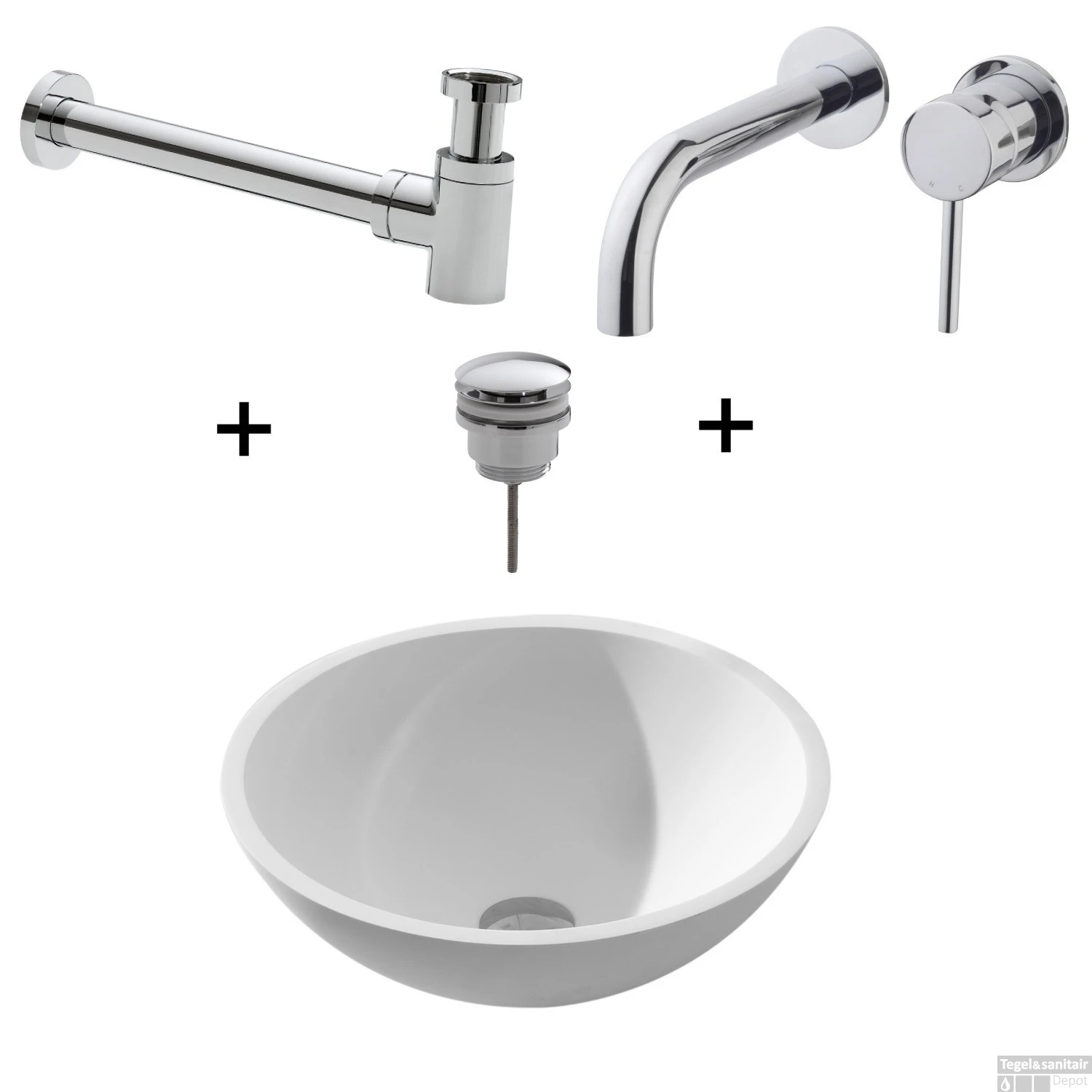 Waskomset Solidsurface Incl Chromen Inbouwkraan Afvoer En Waste 3 Waskomset Solidsurface Incl Chromen Inbouwkraan Afvoer En Waste