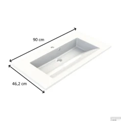 Wastafel Allibert Slide 90x46,2x2 Cm Met Kraangat Polybeton Glanzend Wit 5 Wastafel Allibert Slide 90x46,2x2 Cm Met Kraangat Polybeton Glanzend Wit -Goedkope Stijl Baden Winkel wastafel allibert slide 90 cm wit tech