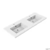 Wastafel Dubbel Allibert Tobi 120,5x46,2x3,5 Cm Met Kraangaten En Overloop Porselein Glanzend Wit -Goedkope Stijl Baden Winkel wastafel allibert tobi 120 cm wit shop