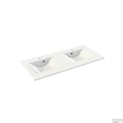 Wastafel Allibert Slide 120,2x53,5x3 Cm Met Kraangaten Polybeton Glanzend Wit