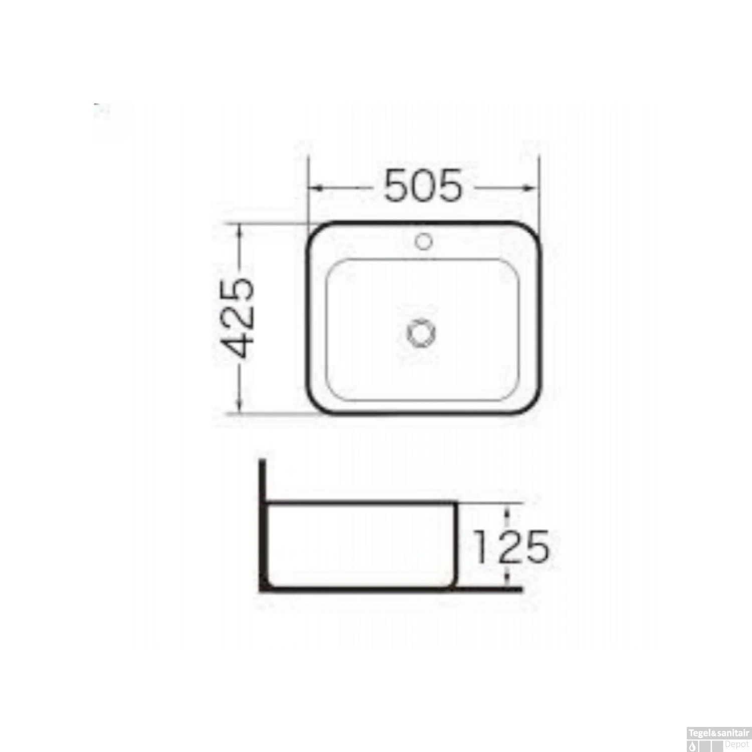 Wastafel Best Design Flaago Rechthoek 50 Cm Mat Grijs 4 Wastafel Best Design Flaago Rechthoek 50 Cm Mat Grijs - Afbeelding 2