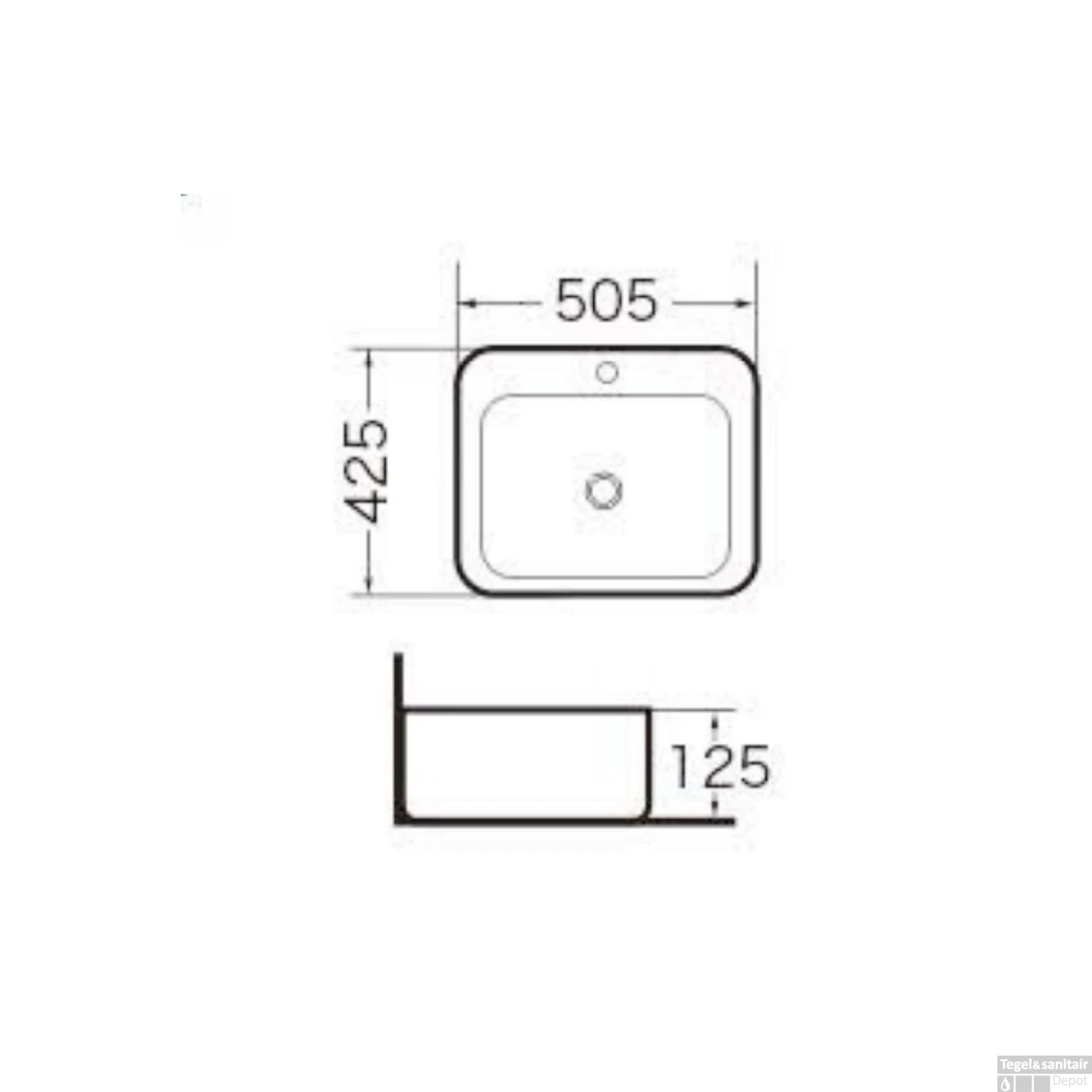 Wastafel Best Design Flaago Rechthoek 50 Cm Mat Wit 4 Wastafel Best Design Flaago Rechthoek 50 Cm Mat Wit - Afbeelding 2