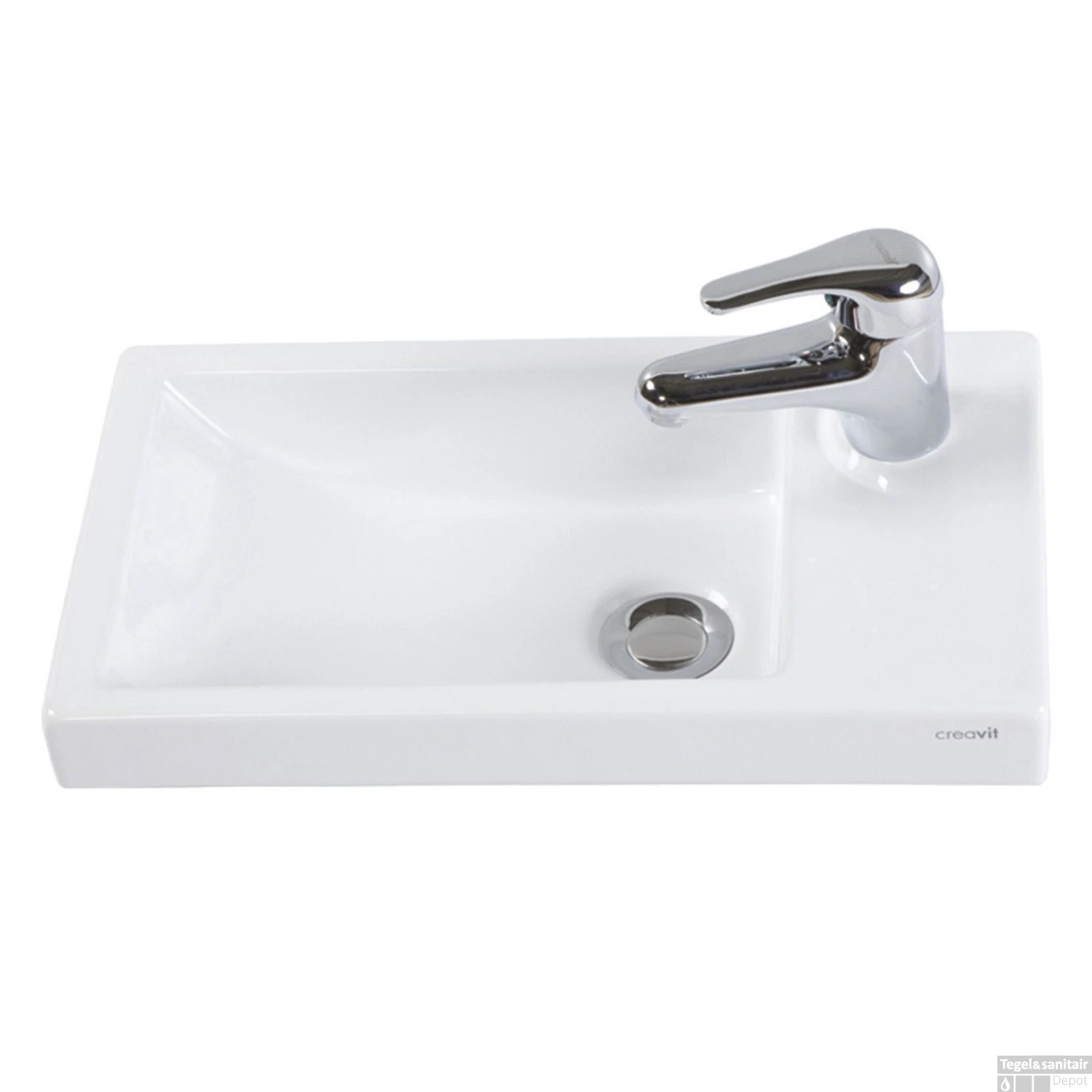 Wastafel Boss & Wessing Elmas 25x45 Cm Keramiek Wit 3 Wastafel Boss & Wessing Elmas 25x45 Cm Keramiek Wit