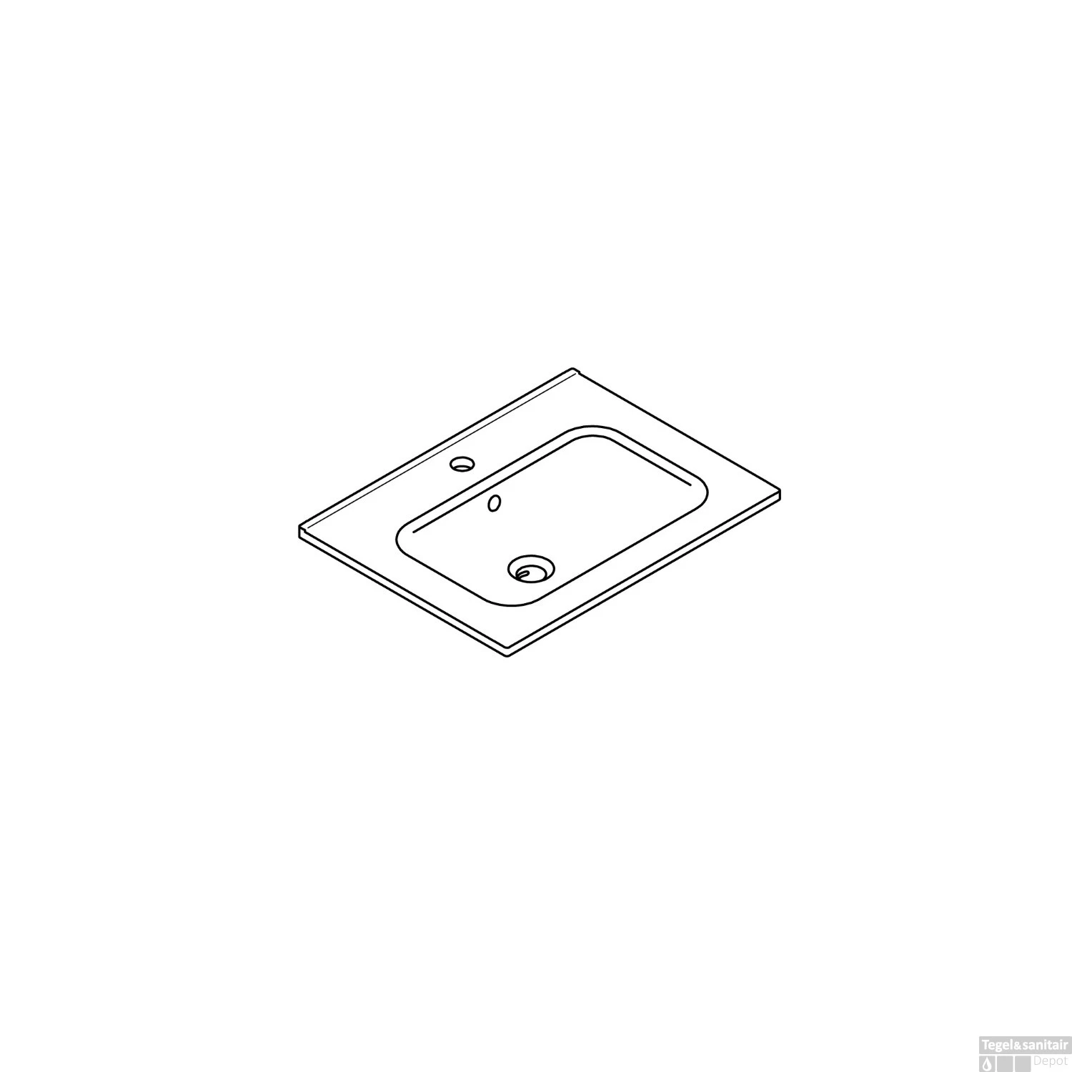 Wastafel Boss & Wessing Pakaru 61x46,5x17 Glans Wit (1 Kraangat) 7 Wastafel Boss & Wessing Pakaru 61x46,5x17 Glans Wit (1 Kraangat) - Afbeelding 5