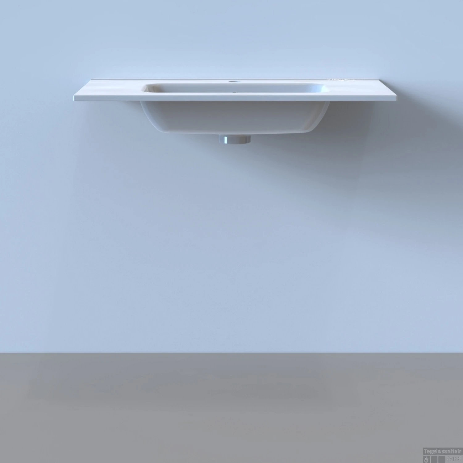 Wastafel Boss & Wessing Pakaru 91x46,5x17 Glans Wit (1 Kraangat) 4 Wastafel Boss & Wessing Pakaru 91x46,5x17 Glans Wit (1 Kraangat) - Afbeelding 2