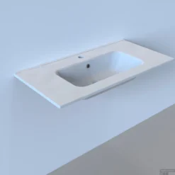 Wastafel Boss & Wessing Pakaru 91x46,5x17 Glans Wit (1 Kraangat)