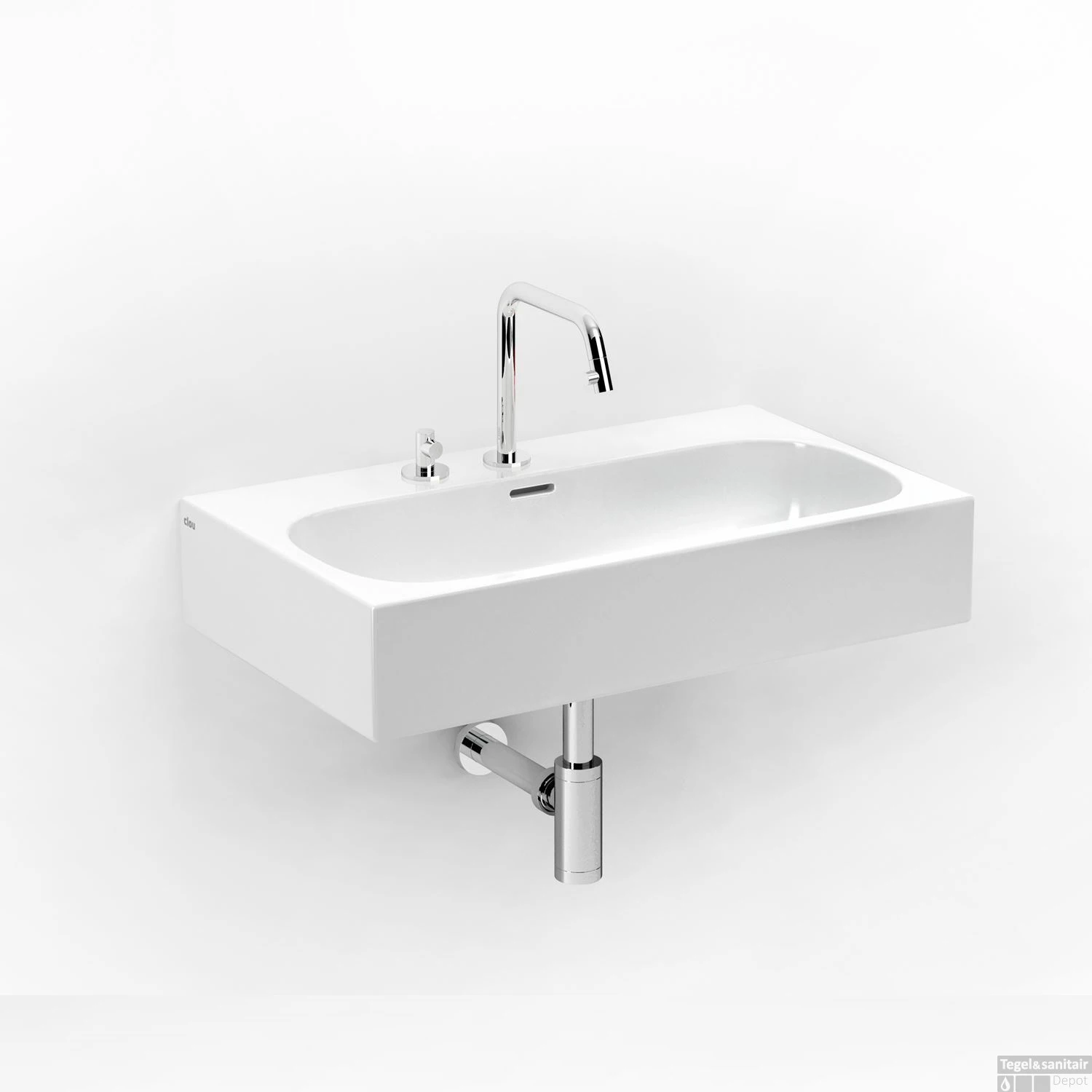 Wastafel Clou Match Me 70x42x14cm Keramiek Glans Wit (Met 1 Kraangat) 3 Wastafel Clou Match Me 70x42x14cm Keramiek Glans Wit (Met 1 Kraangat)