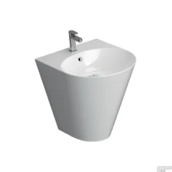 Wastafel Boss & Wessing Cone Keramisch 51x44cm Met Kraangat Hoogglans Wit