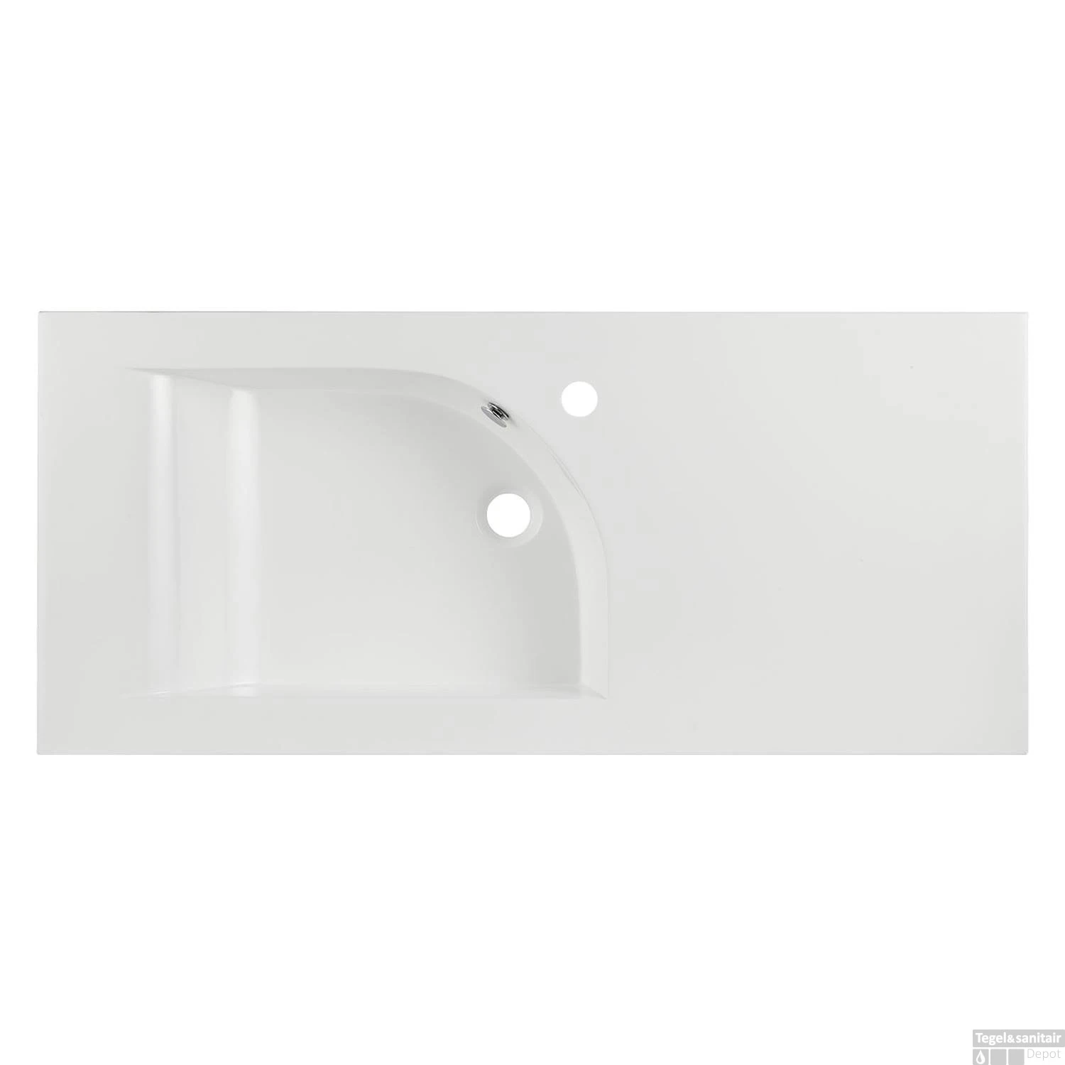 Wastafel Differnz Style 100 Cm Asymmetrisch Rechts Wit 3 Wastafel Differnz Style 100 Cm Asymmetrisch Rechts Wit