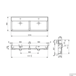 Wastafel Dubbel Plieger Kansas 2 Kraangaten Met Overloop 120x46,6 Cm (3 Verschillende Kleuren) 9 Wastafel Dubbel Plieger Kansas 2 Kraangaten Met Overloop 120x46,6 Cm (3 Verschillende Kleuren) -Goedkope Stijl Baden Winkel wastafel dubbel salenzi 120x45 cm mat wit tech 1