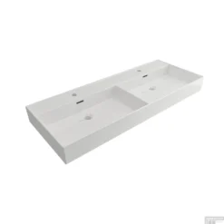 Wastafel Dubbel Plieger Kansas 2 Kraangaten Met Overloop 120x46,6 Cm (3 Verschillende Kleuren)