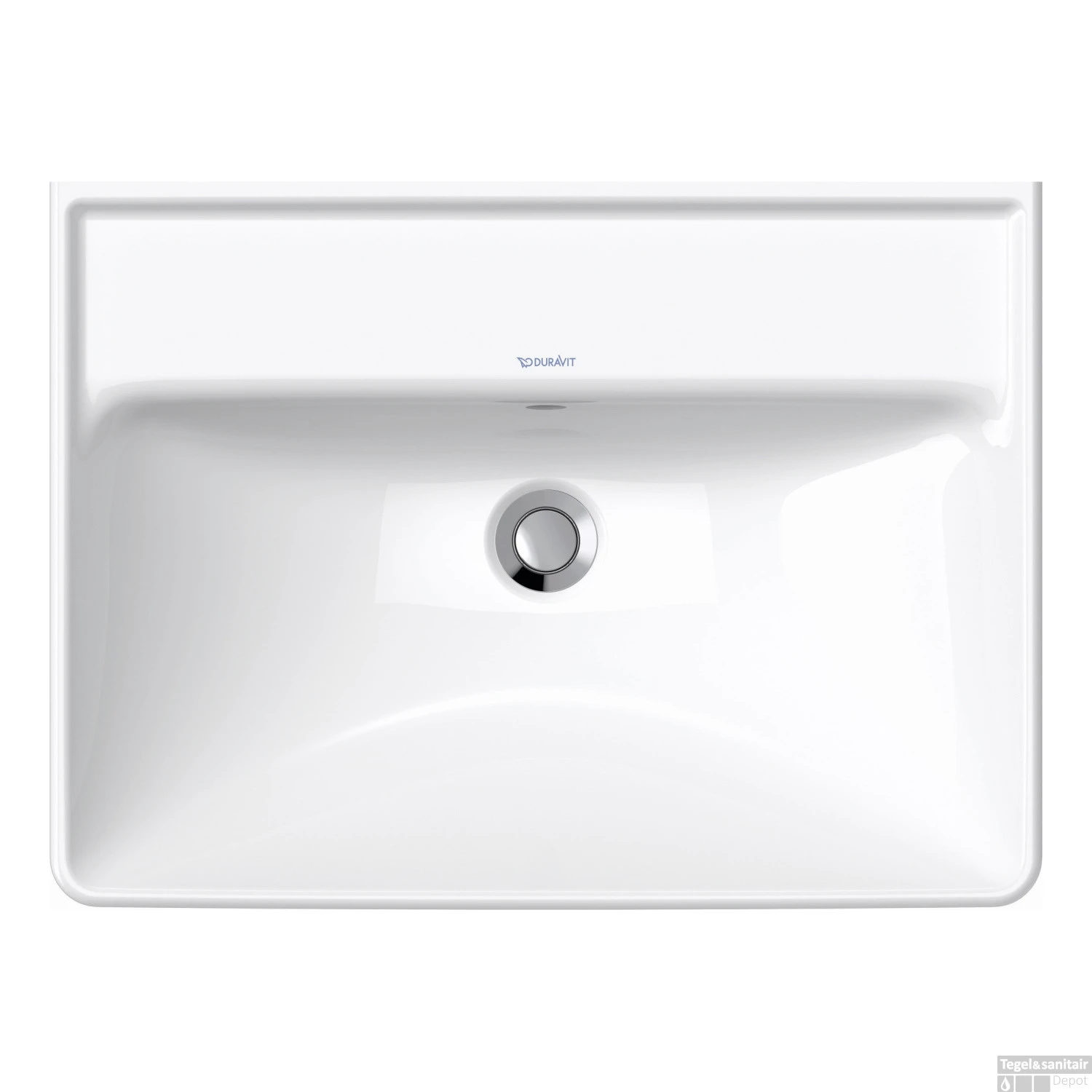 Wastafel Duravit D-Neo Met Overloop Kraanvlak Zonder Kraangat 60 Cm Hoogglans Wit - Afbeelding 2