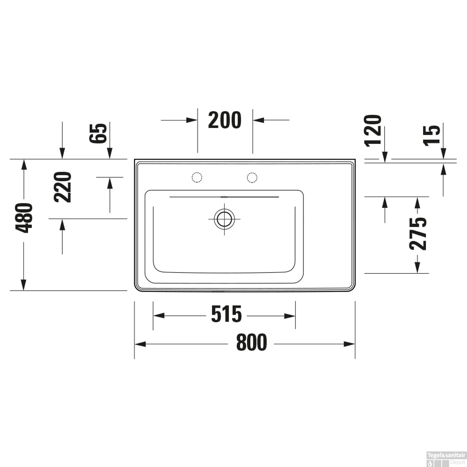 Wastafel Duravit D-Neo WonderGliss Rand Overloop Kraanvlak Zonder Kraangat 80 Cm Hoogglans Wit Links 5 Wastafel Duravit D-Neo WonderGliss Rand Overloop Kraanvlak Zonder Kraangat 80 Cm Hoogglans Wit Links - Afbeelding 3