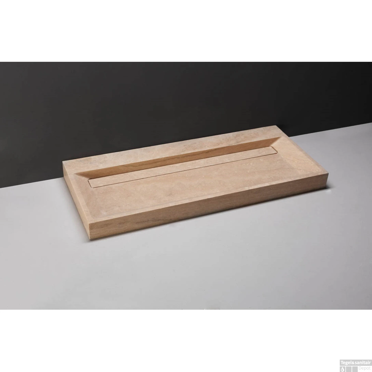 Wastafel Forzalaqua Bellezza Travertin Gezoet 120,5x51,5x9 Cm 2 Kraangaten 3 Wastafel Forzalaqua Bellezza Travertin Gezoet 120,5x51,5x9 Cm 2 Kraangaten