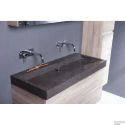 Wastafel Forzalaqua Oslo Hardsteen Gezoet Met 2 Kraangaten 100,5x51,5x9,5 Cm