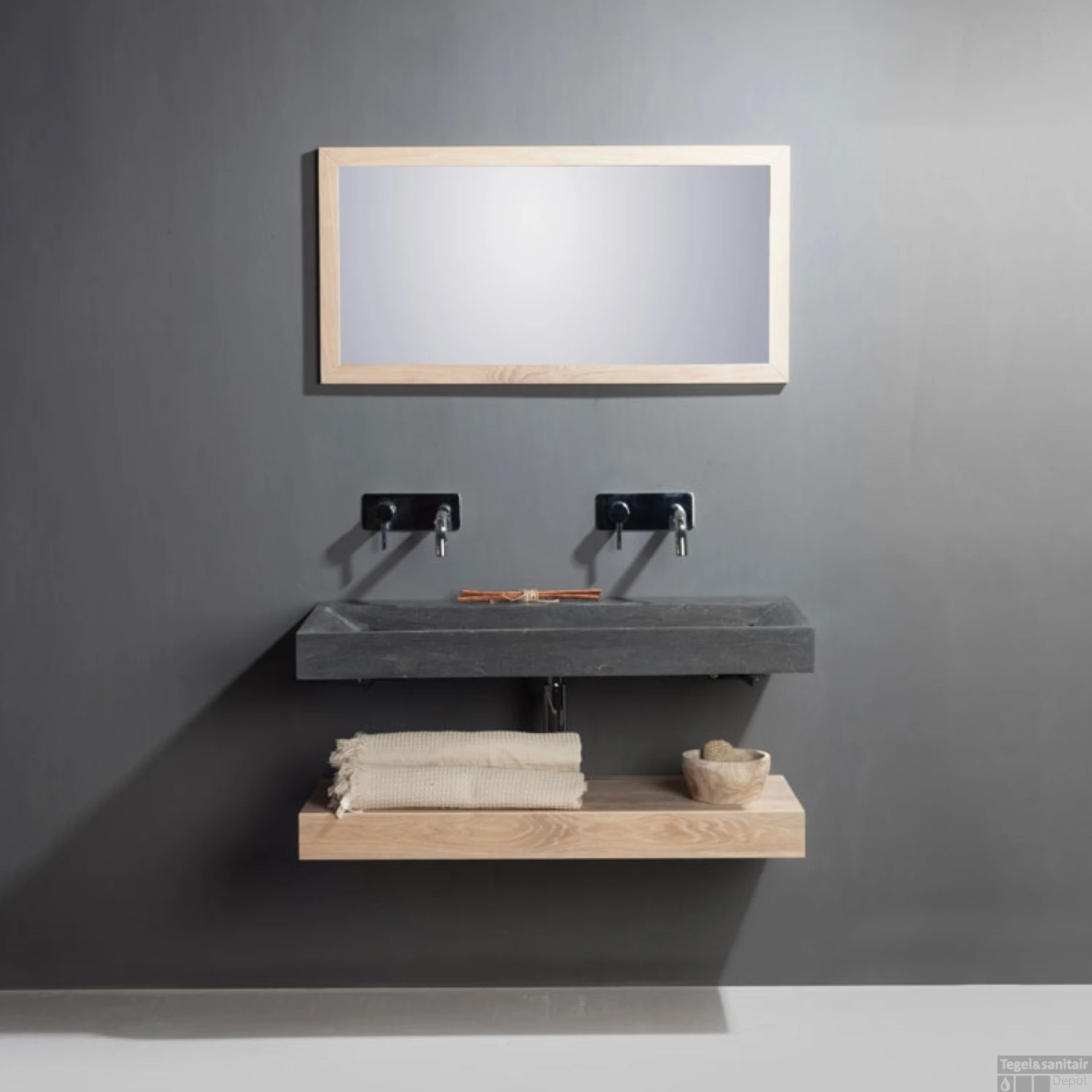 Wastafel Forzalaqua Stockholm Hardsteen Gezoet Zonder Kraangat 60x40x9 Cm 5 Wastafel Forzalaqua Stockholm Hardsteen Gezoet Zonder Kraangat 60x40x9 Cm - Afbeelding 3