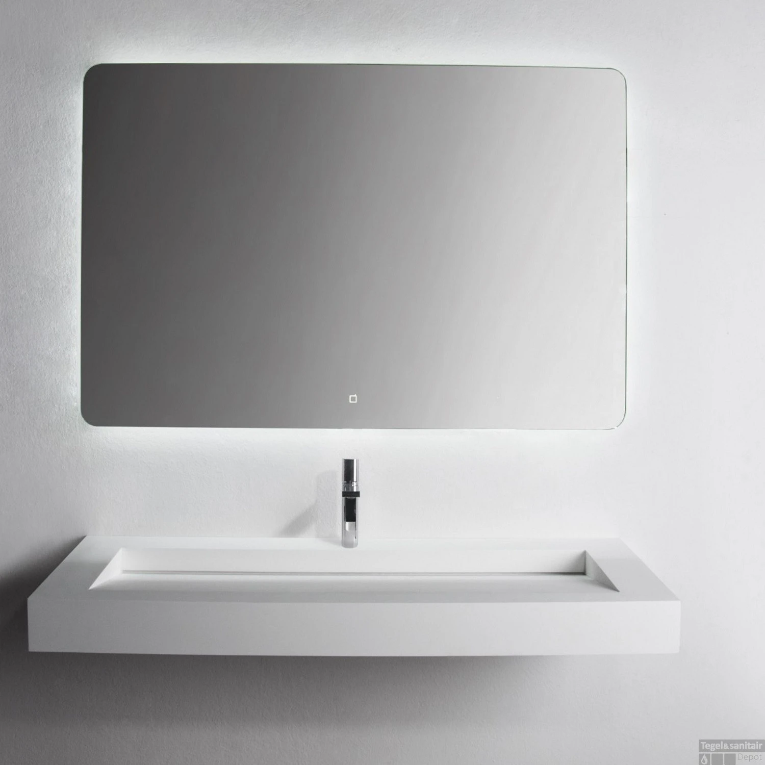 Wastafel Ideavit Solidsquare B-10 120x46x10 Cm Solid Surface Mat Wit 4 Wastafel Ideavit Solidsquare B-10 120x46x10 Cm Solid Surface Mat Wit - Afbeelding 2