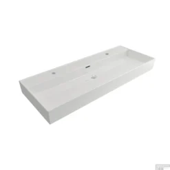 Wastafel Plieger Kansas 2 Kraangaten 120x46,6 Cm Met Overloop Wit
