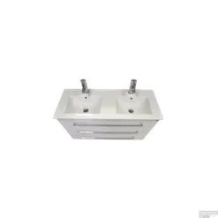 Wastafel Sanicare Dubbel Q1 Twee Kraangaten 120x45 Cm Keramisch Wit (exclusief Meubel) -Goedkope Stijl Baden Winkel wastafel sanicare dubbel q1 twee kraangaten 120x46 cm keramisch wit detail1