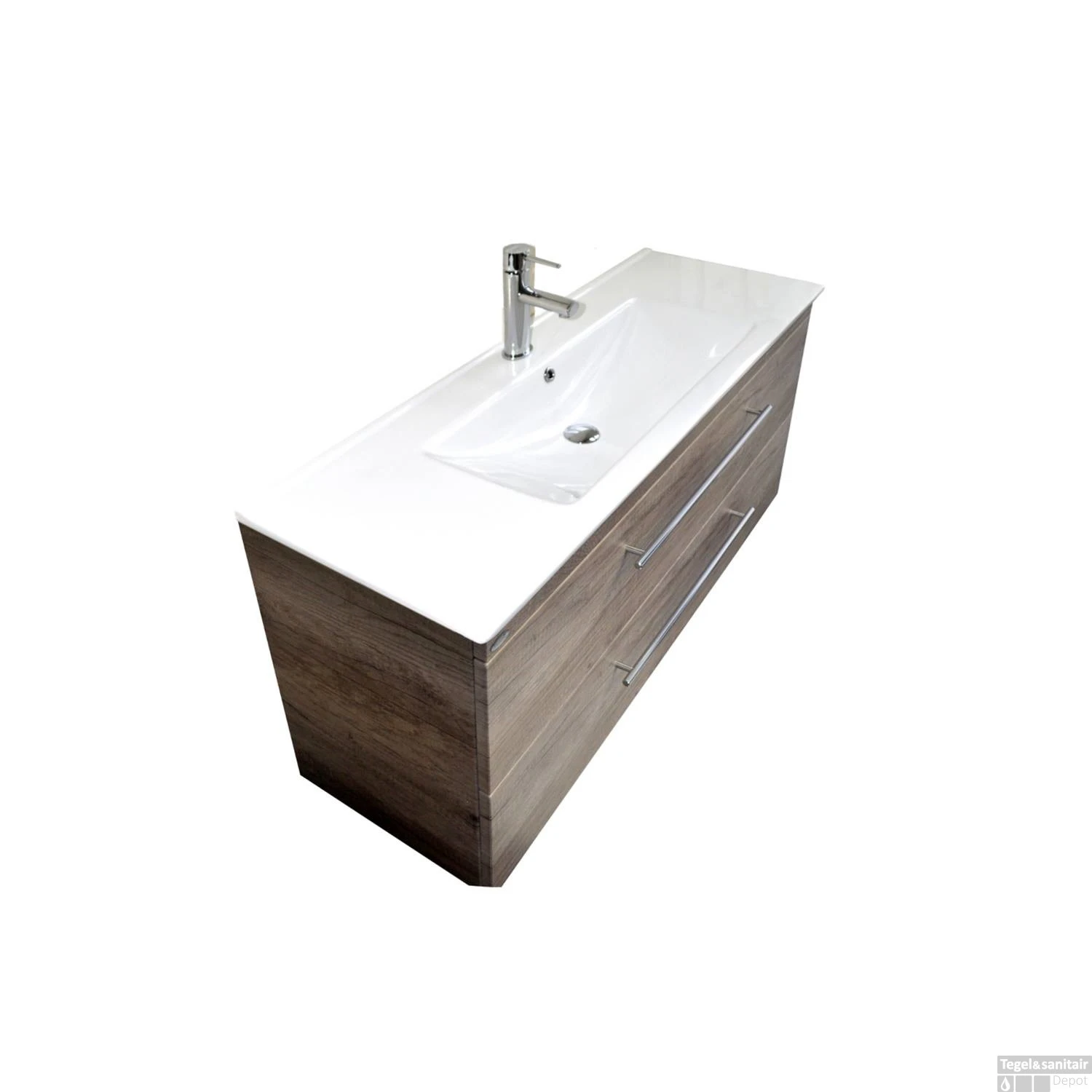 Wastafel Sanicare Q15 Keramiek 1 Kraangat 120x45 Cm Wit (excl. Meubel) 4 Wastafel Sanicare Q15 Keramiek 1 Kraangat 120x45 Cm Wit (excl. Meubel) - Afbeelding 2