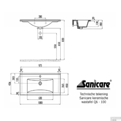 Wastafel Sanicare Q6 Inclusief Kraangat En Overloop 100x45cm Keramisch Wit (exclusief Meubel) 9 Wastafel Sanicare Q6 Inclusief Kraangat En Overloop 100x45cm Keramisch Wit (exclusief Meubel) -Goedkope Stijl Baden Winkel wastafel sanicare q6 inclusief kraangat en overloop 100x45cm tech